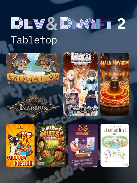 Tabletop games at Dev & Draft Season 2